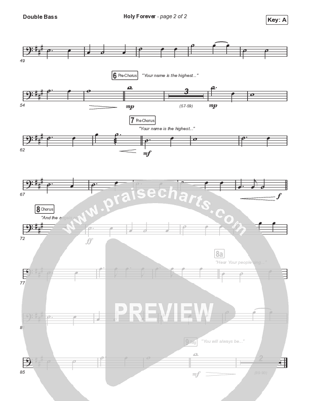 Holy Forever (Worship Choir/SAB) Double Bass (Bethel Music / Arr. Mason Brown)
