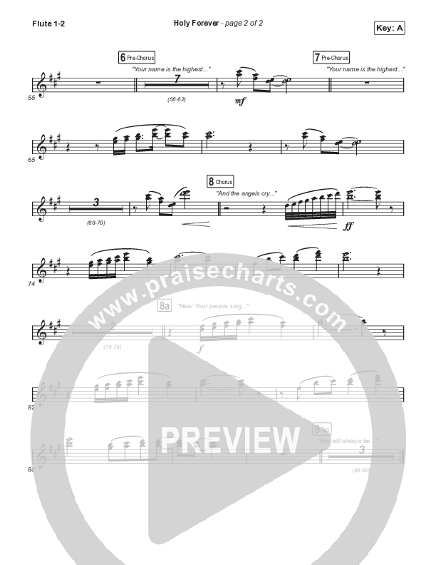 Holy Forever (Worship Choir/SAB) Flute 1/2 (Bethel Music / Arr. Mason Brown)