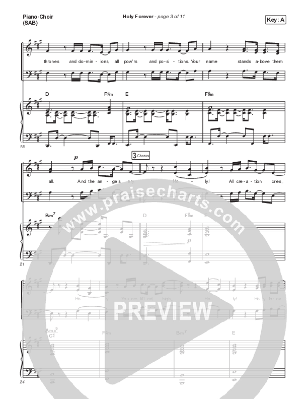 Holy Forever (Worship Choir/SAB) Piano/Choir (SAB) (Bethel Music / Arr. Mason Brown)