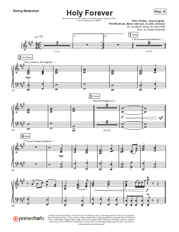Holy Forever (Worship Choir/SAB) String Reduction (Bethel Music / Arr. Mason Brown)