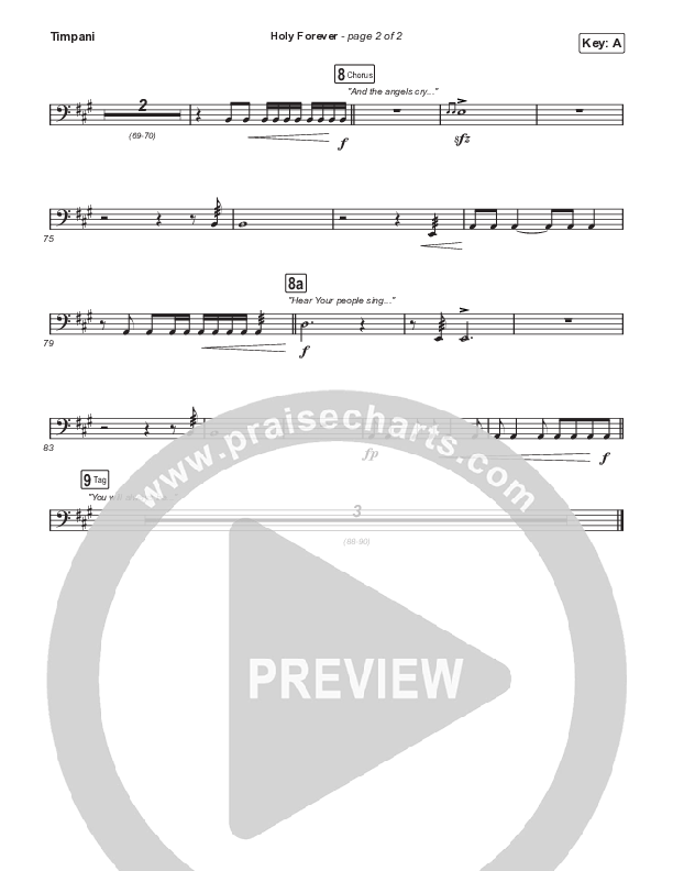 Holy Forever (Worship Choir/SAB) Timpani (Bethel Music / Arr. Mason Brown)
