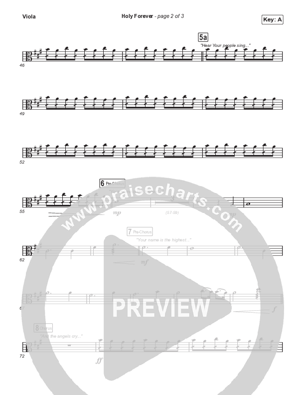 Holy Forever (Worship Choir/SAB) Viola (Bethel Music / Arr. Mason Brown)