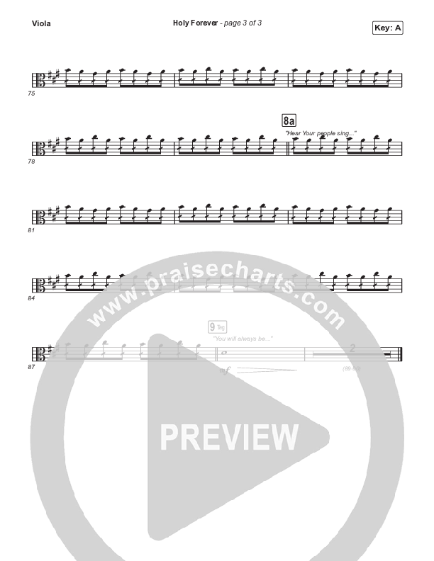 Holy Forever (Worship Choir/SAB) Viola (Bethel Music / Arr. Mason Brown)