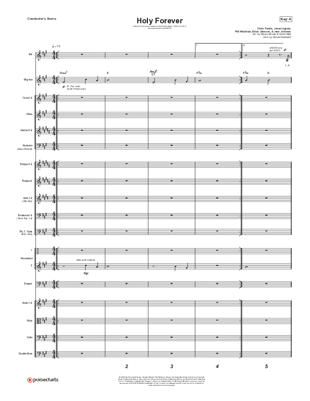 Holy Forever (Unison/2-Part) Conductor's Score (Bethel Music / Arr. Mason Brown)