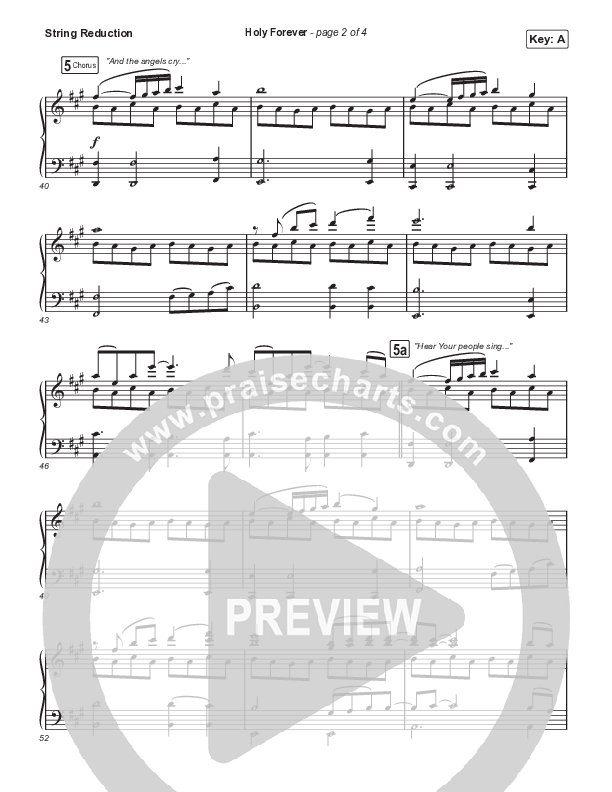 Holy Forever (Unison/2-Part) String Reduction (Bethel Music / Arr. Mason Brown)