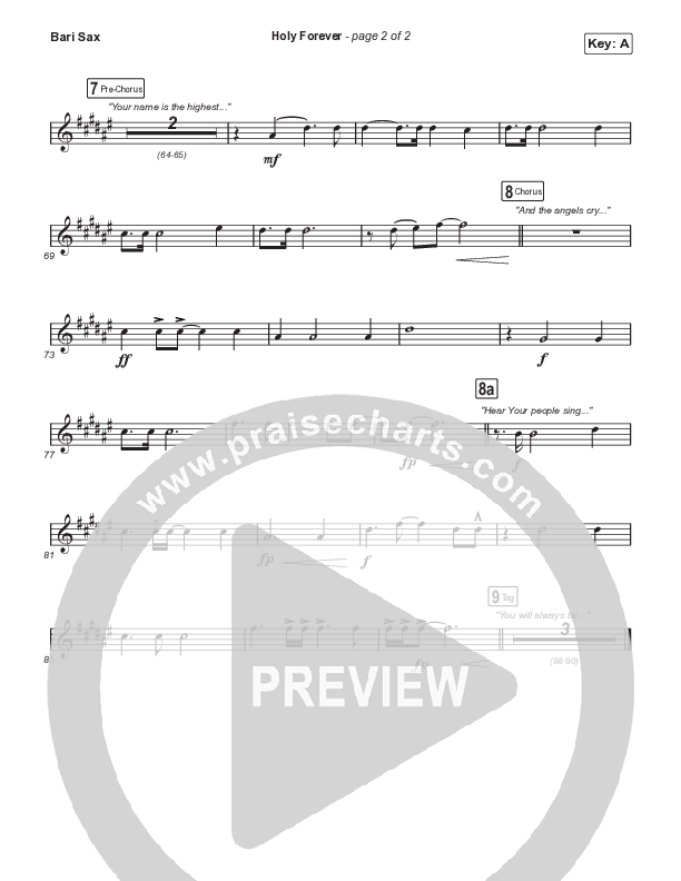 Holy Forever (Sing It Now) Bari Sax (Bethel Music / Arr. Mason Brown)