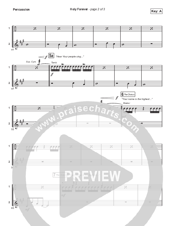 Holy Forever (Sing It Now) Percussion (Bethel Music / Arr. Mason Brown)