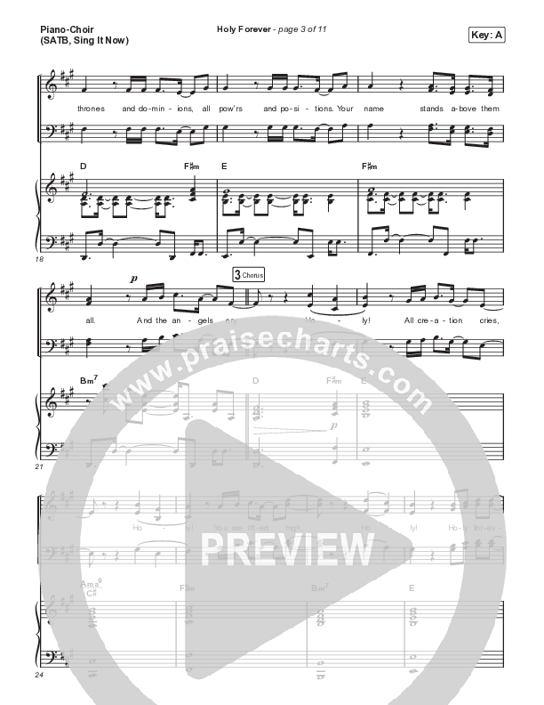Holy Forever (Sing It Now) Piano/Choir (SATB) (Bethel Music / Arr. Mason Brown)