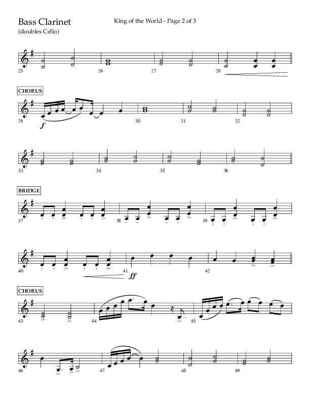 King Of The World (Choral Anthem SATB) Bass Clarinet (Lifeway Choral / Arr. Bradley Knight)