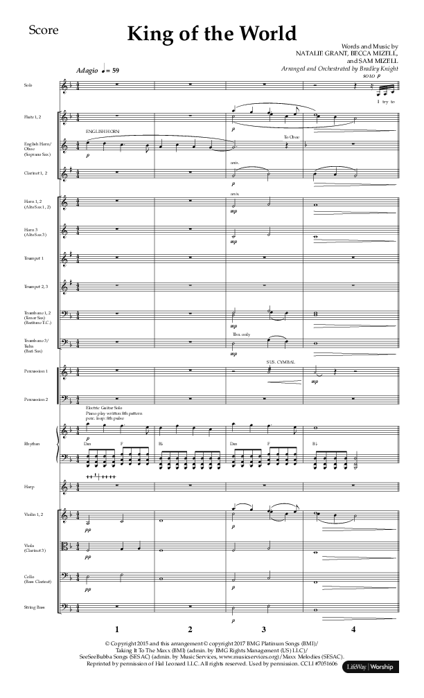 King Of The World (Choral Anthem SATB) Orchestration (Lifeway Choral / Arr. Bradley Knight)