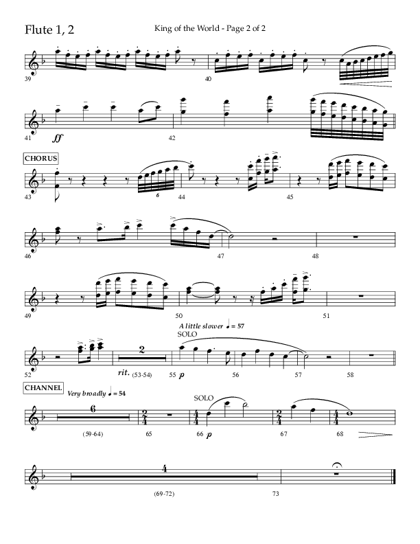 King Of The World (Choral Anthem SATB) Flute 1/2 (Lifeway Choral / Arr. Bradley Knight)