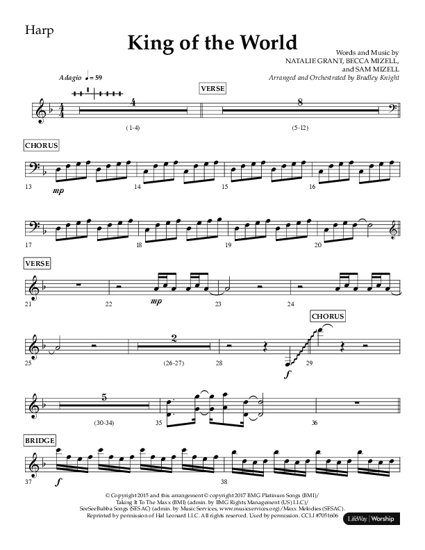 King Of The World (Choral Anthem SATB) Harp (Lifeway Choral / Arr. Bradley Knight)