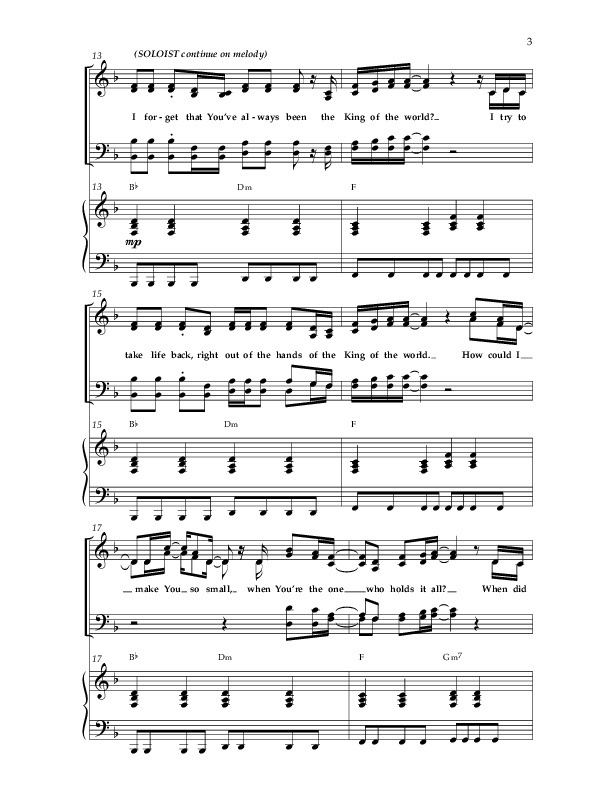 King Of The World (Choral Anthem SATB) Anthem (SATB/Piano) (Lifeway Choral / Arr. Bradley Knight)