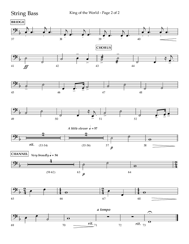 King Of The World (Choral Anthem SATB) String Bass (Lifeway Choral / Arr. Bradley Knight)