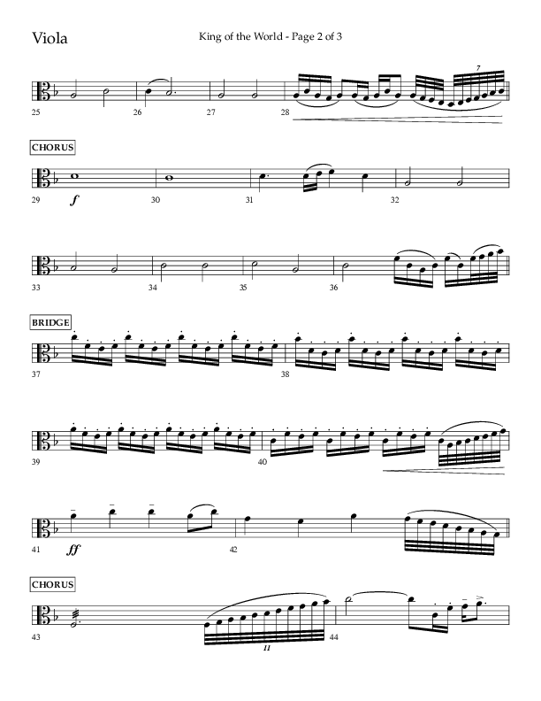 King Of The World (Choral Anthem SATB) Viola (Lifeway Choral / Arr. Bradley Knight)