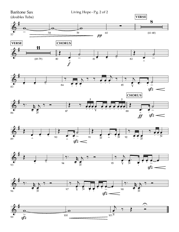Living Hope (Choral Anthem SATB) Bari Sax (Lifeway Choral / Arr. Craig Adams)