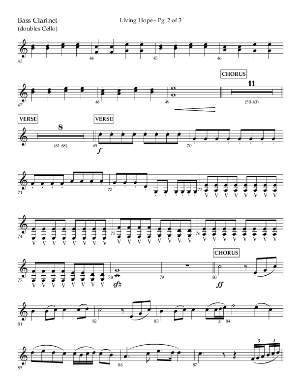 Living Hope (Choral Anthem SATB) Bass Clarinet (Lifeway Choral / Arr. Craig Adams)