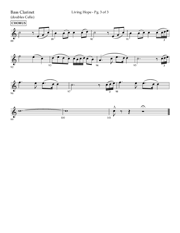 Living Hope (Choral Anthem SATB) Bass Clarinet (Lifeway Choral / Arr. Craig Adams)