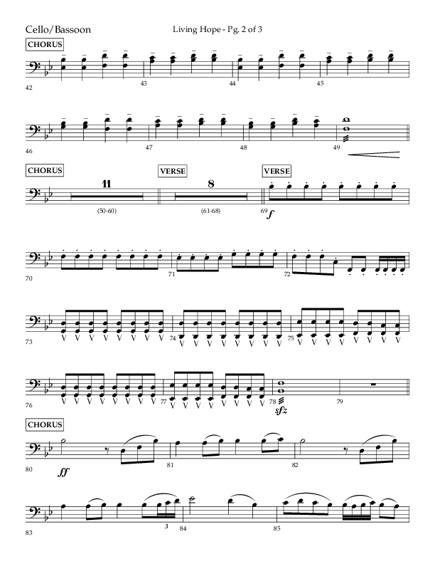 Living Hope (Choral Anthem SATB) Cello (Lifeway Choral / Arr. Craig Adams)