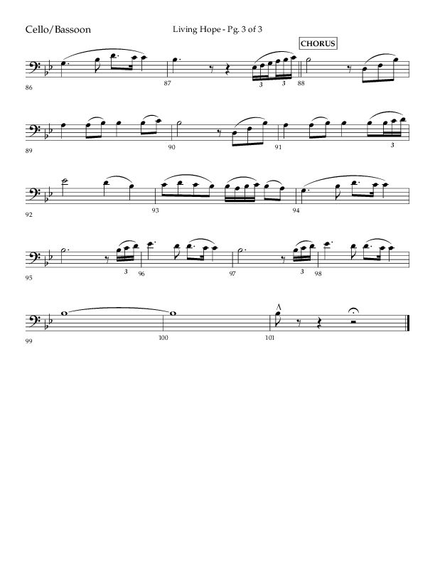 Living Hope (Choral Anthem SATB) Cello (Lifeway Choral / Arr. Craig Adams)