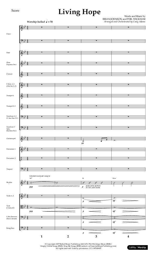 Living Hope (Choral Anthem SATB) Conductor's Score (Lifeway Choral / Arr. Craig Adams)