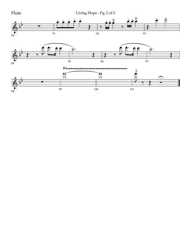 Living Hope (Choral Anthem SATB) Flute (Lifeway Choral / Arr. Craig Adams)