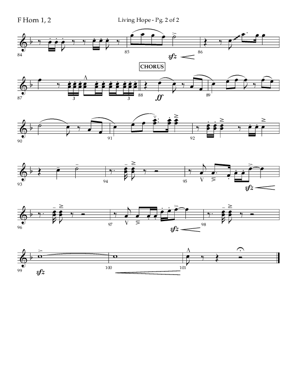 Living Hope (Choral Anthem SATB) French Horn 1/2 (Lifeway Choral / Arr. Craig Adams)