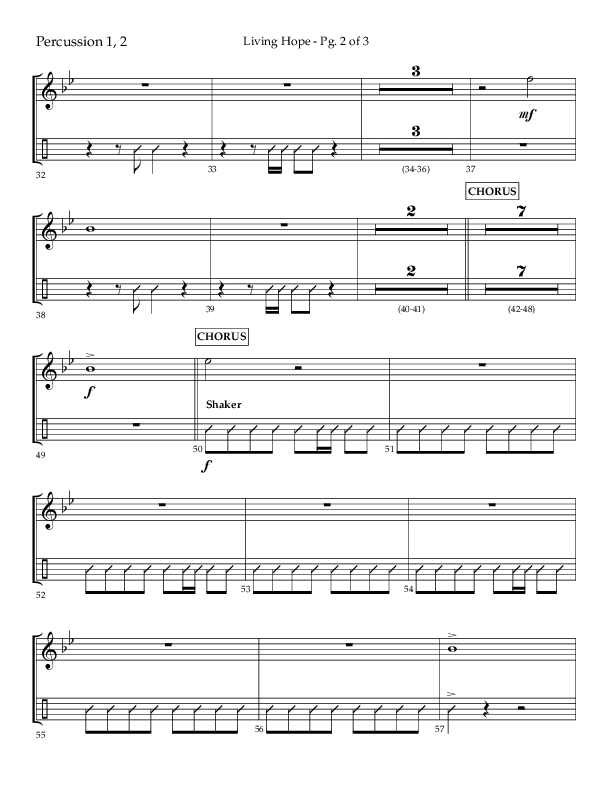 Living Hope (Choral Anthem SATB) Percussion 1/2 (Lifeway Choral / Arr. Craig Adams)