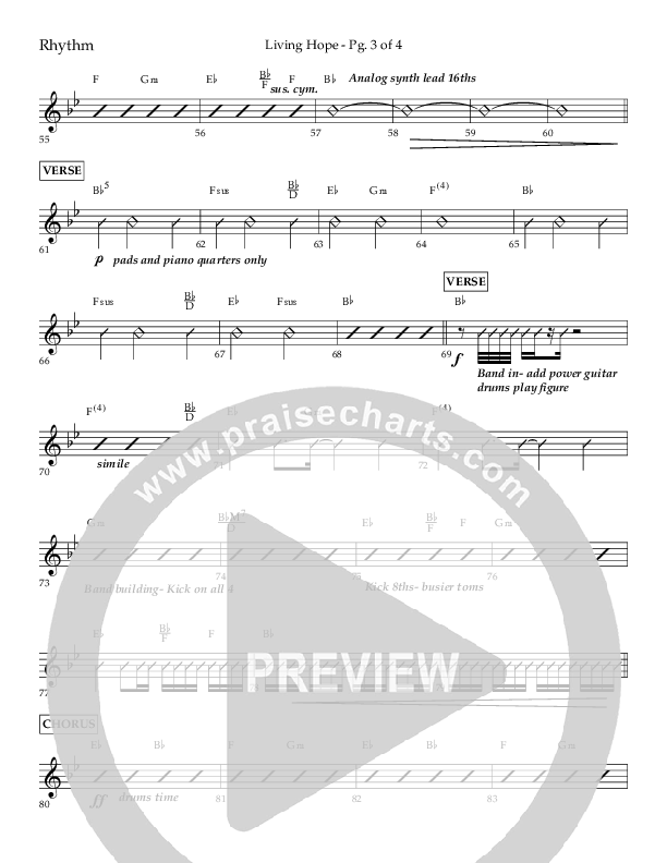 Living Hope (Choral Anthem SATB) Lead Melody & Rhythm (Lifeway Choral / Arr. Craig Adams)