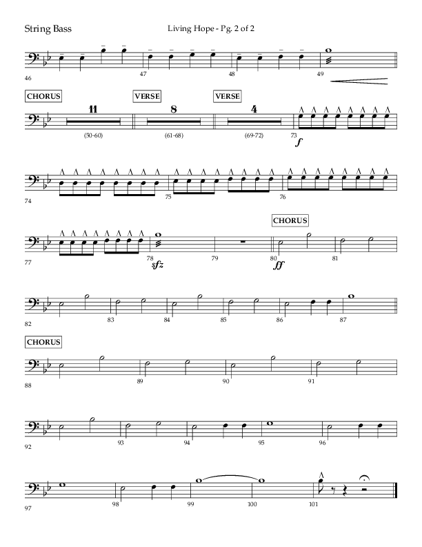 Living Hope (Choral Anthem SATB) String Bass (Lifeway Choral / Arr. Craig Adams)