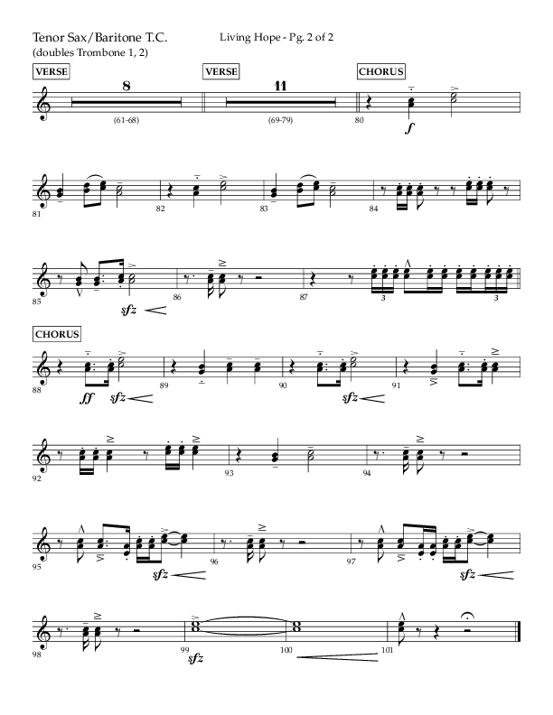 Living Hope (Choral Anthem SATB) Tenor Sax/Baritone T.C. (Lifeway Choral / Arr. Craig Adams)