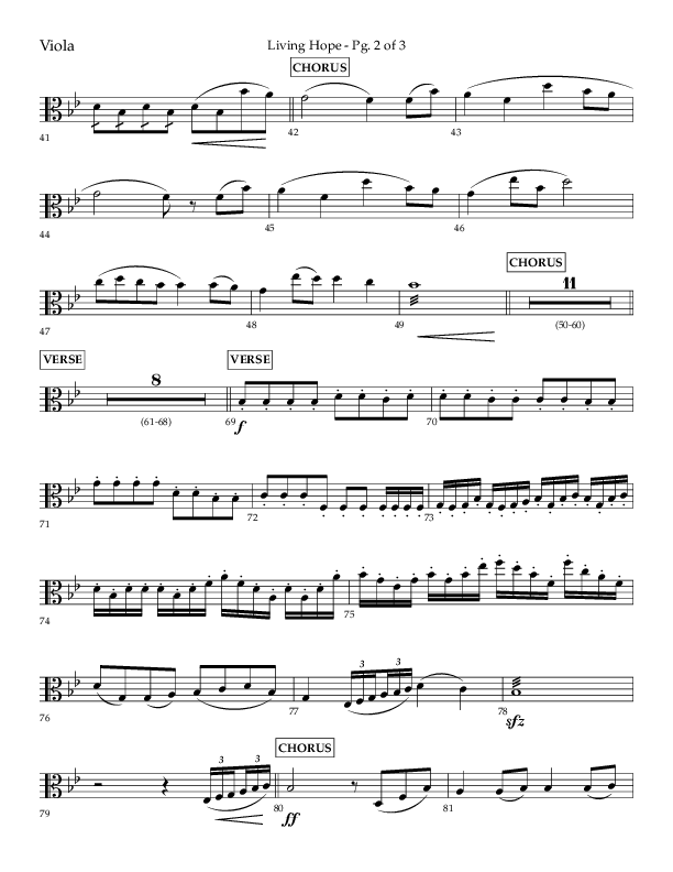 Living Hope (Choral Anthem SATB) Viola (Lifeway Choral / Arr. Craig Adams)