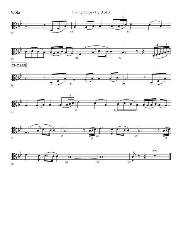 Living Hope (Choral Anthem SATB) Viola (Lifeway Choral / Arr. Craig Adams)