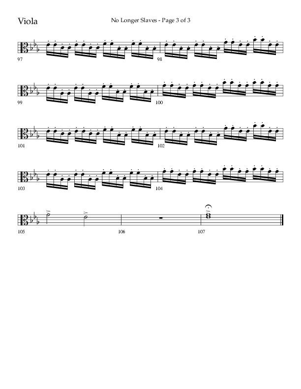 No Longer Slaves (Choral Anthem SATB) Viola (Lifeway Choral / Arr. Craig Adams)