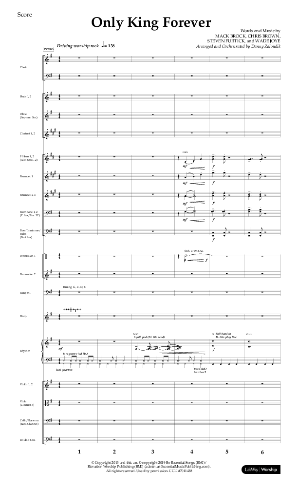 Only King Forever (Choral Anthem SATB) Conductor's Score (Lifeway Choral / Arr. Danny Zaloudik)