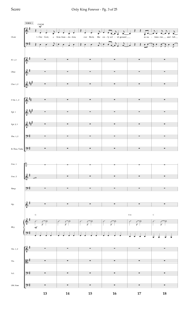 Only King Forever (Choral Anthem SATB) Conductor's Score (Lifeway Choral / Arr. Danny Zaloudik)