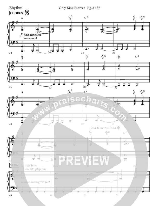 Only King Forever (Choral Anthem SATB) Lead Melody & Rhythm (Lifeway Choral / Arr. Danny Zaloudik)