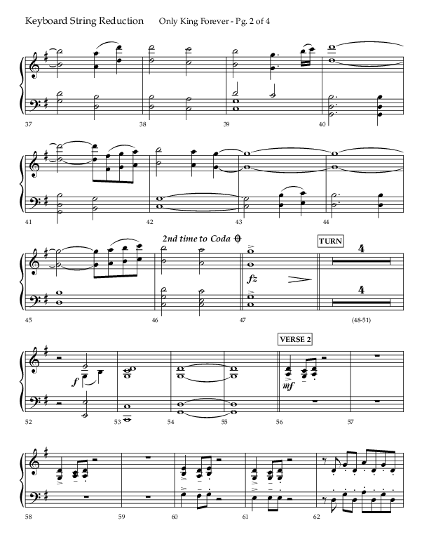 Only King Forever (Choral Anthem SATB) String Reduction (Lifeway Choral / Arr. Danny Zaloudik)