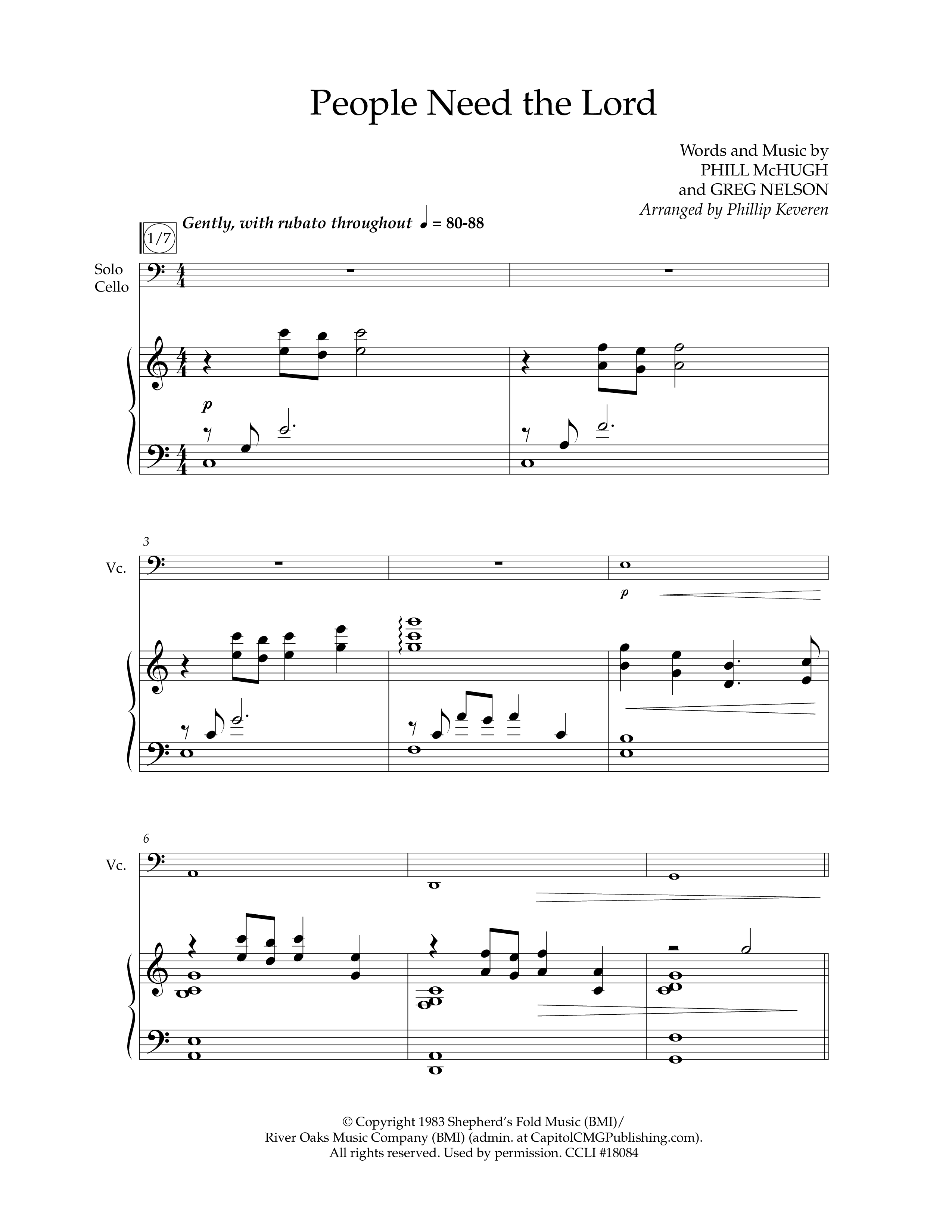 People Need The Lord (Choral Anthem SATB) Anthem (SATB/Piano) (Lifeway Choral / Arr. Phillip Keveren)