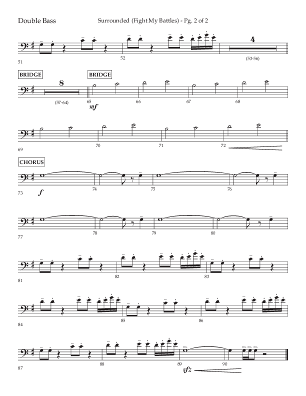 Surrounded (Fight My Battles) (Choral Anthem SATB) Double Bass (Lifeway Choral / Arr. Kent Hooper / Arr. Phillip Keveren)