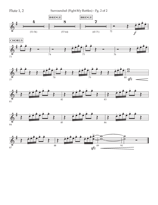 Surrounded (Fight My Battles) (Choral Anthem SATB) Flute 1/2 (Lifeway Choral / Arr. Kent Hooper / Arr. Phillip Keveren)