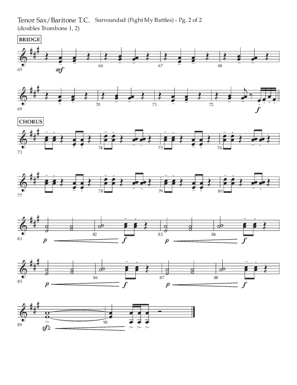 Surrounded (Fight My Battles) (Choral Anthem SATB) Tenor Sax/Baritone T.C. (Lifeway Choral / Arr. Kent Hooper / Arr. Phillip Keveren)