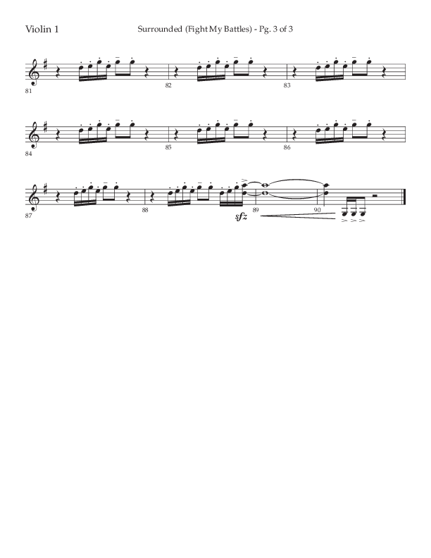 Surrounded (Fight My Battles) (Choral Anthem SATB) Violin 1 (Lifeway Choral / Arr. Kent Hooper / Arr. Phillip Keveren)