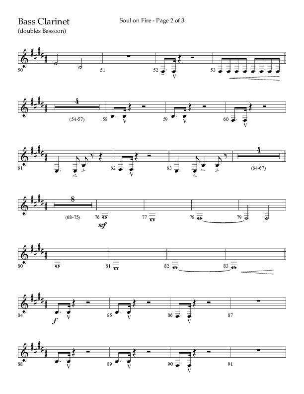 Soul On Fire (Choral Anthem SATB) Bass Clarinet (Lifeway Choral / Arr. Kirk Kirkland / Orch. Camp Kirkland)