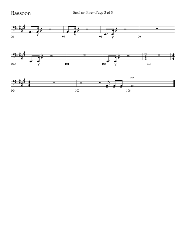 Soul On Fire (Choral Anthem SATB) Bassoon (Lifeway Choral / Arr. Kirk Kirkland / Orch. Camp Kirkland)