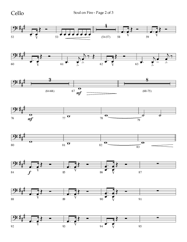 Soul On Fire (Choral Anthem SATB) Cello (Lifeway Choral / Arr. Kirk Kirkland / Orch. Camp Kirkland)