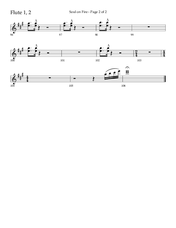 Soul On Fire (Choral Anthem SATB) Flute 1/2 (Lifeway Choral / Arr. Kirk Kirkland / Orch. Camp Kirkland)