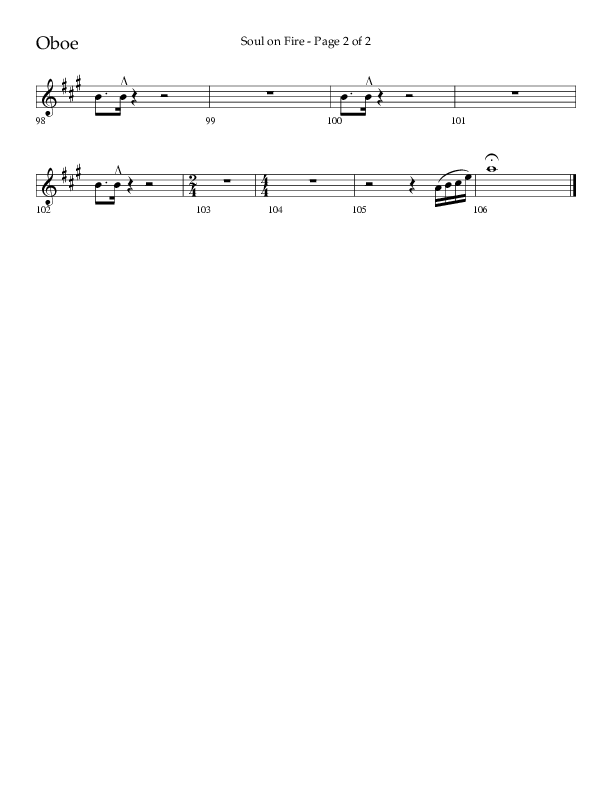 Soul On Fire (Choral Anthem SATB) Oboe (Lifeway Choral / Arr. Kirk Kirkland / Orch. Camp Kirkland)