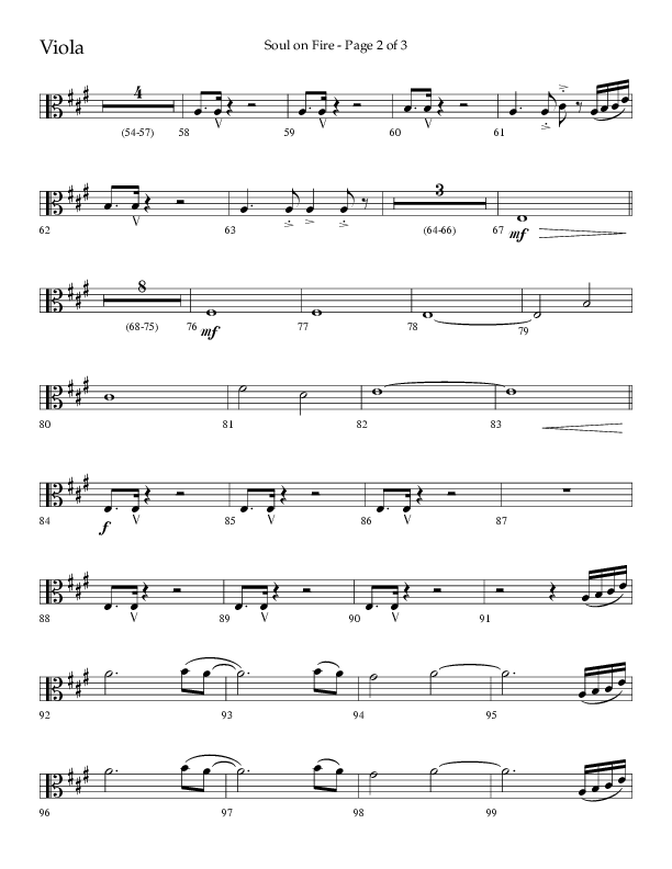 Soul On Fire (Choral Anthem SATB) Viola (Lifeway Choral / Arr. Kirk Kirkland / Orch. Camp Kirkland)