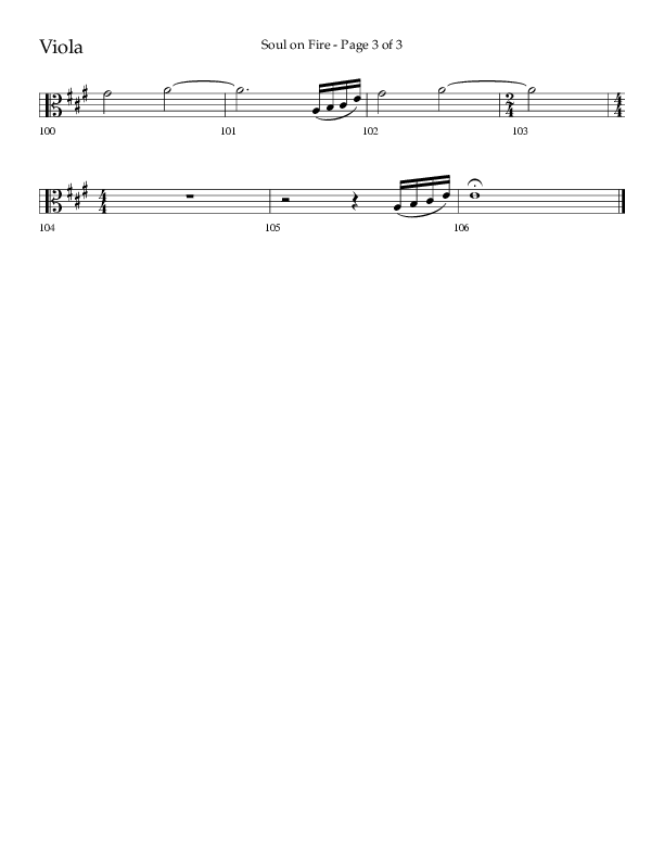 Soul On Fire (Choral Anthem SATB) Viola (Lifeway Choral / Arr. Kirk Kirkland / Orch. Camp Kirkland)